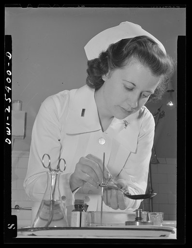 Washington, D.C. Now a full-fledged graduate nurse, Second Lieutenant Frances Bullock has entered Walter Reed Hospital where she will contribute towards the winning of the war by nursing America's wounded
