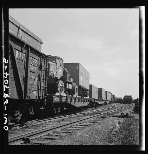 Holabird ordnance depot, Baltimore, Maryland. U.S. Army vehicles ready to be shipped overseas