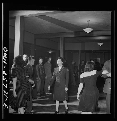 Untitled photo, possibly related to: Arlington, Virginia. Jitterbugs at the bi-weekly Saturday night "open house" dance at Idaho Hall, Arlington Farms, a residence for women who work in the government for the duration of the war