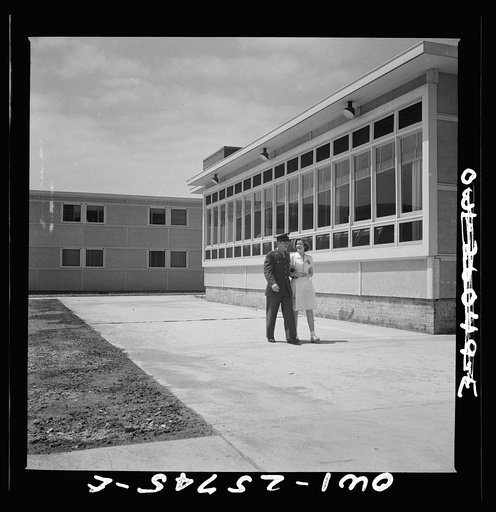 Arlington, Virginia. Rear view of Idaho Hall, Arlington Farms, a residence for women who work in the U.S. government for the duration of the war, showing the windows of the main lounge