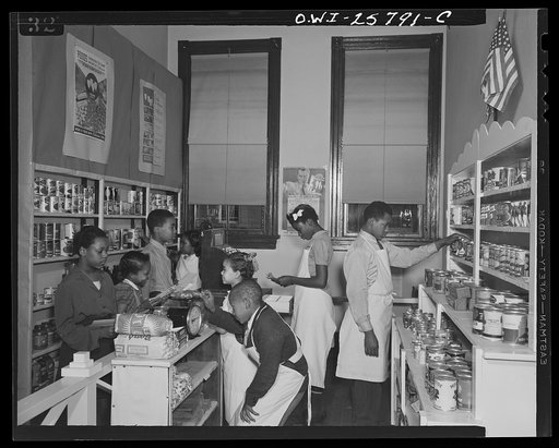 Untitled photo, possibly related to: D-S store at the Douglas-Simmons Elementary School, Washington, D.C. The children are using the store to learn how to shop under price control