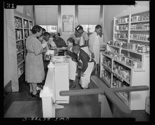 D-S store at the Douglas-Simmons Elementary School, Washington, D.C. The children are using the store to learn how to shop under price control