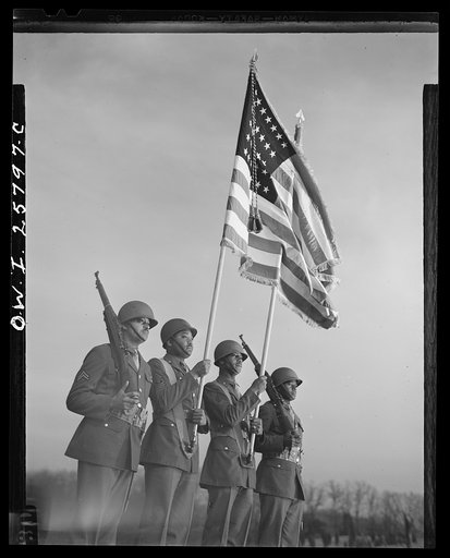Fort Belvoir, Virginia. Negro color guard