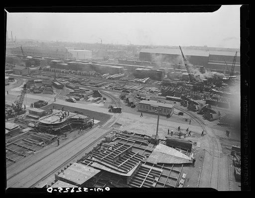 Untitled photo, possibly related to: Bethlehem-Fairfield shipyards, Baltimore, Maryland. General view of the yards