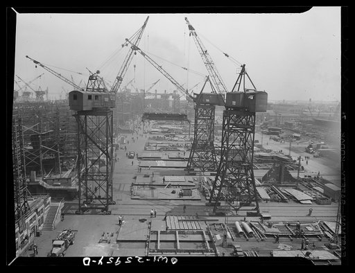 Bethlehem-Fairfield shipyards, Baltimore, Maryland. General view over the yard