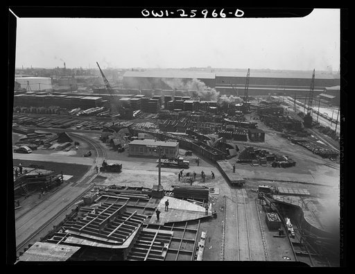 Bethlehem-Fairfield shipyards, Baltimore, Maryland. General view of the yards