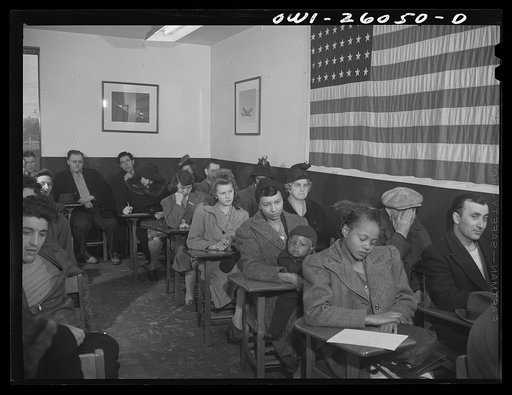 Buffalo, New York. People waiting to be interviewed at the employment agency of the Bell Aircraft plant
