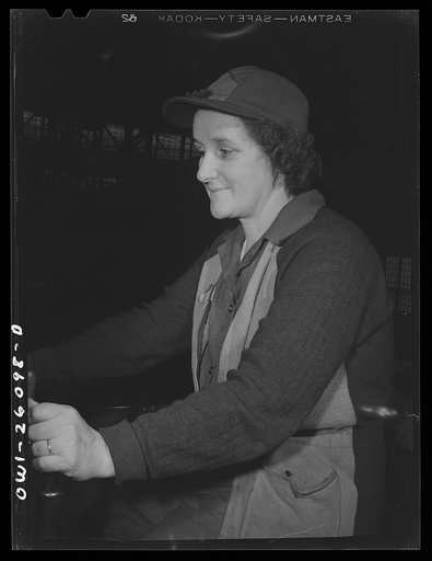 Buffalo, New York. Symington-Gould, makers of tank, ship and railroad parts. Operator of a five-ton crane in the finishing department who operated a crane in the same plant in the last war