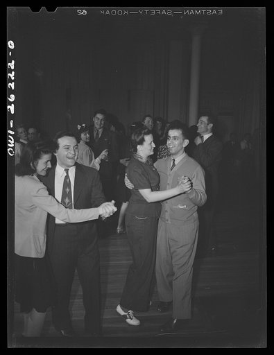 Buffalo, New York. Young Women's Christian Association (YWCA) coeducational recreation program for the third shift and swing shift workers from 9 a.m. to 1 and midnight to 5 a.m. includes sports, singing and dancing