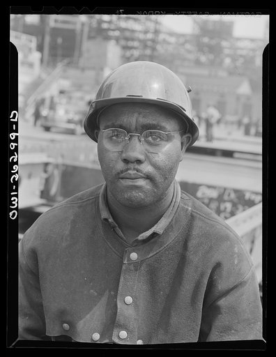 Bethlehem-Fairfield shipyards, Baltimore, Maryland. Negro shipyard worker