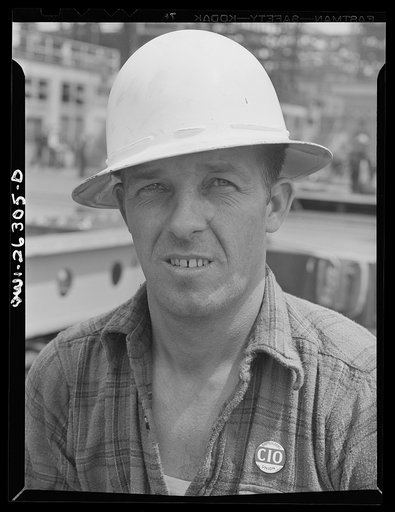 Bethlehem-Fairfield shipyards, Baltimore, Maryland. A shipyard worker