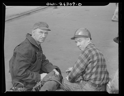 Bethlehem-Fairfield shipyards, Baltimore, Maryland. Shipyard workers