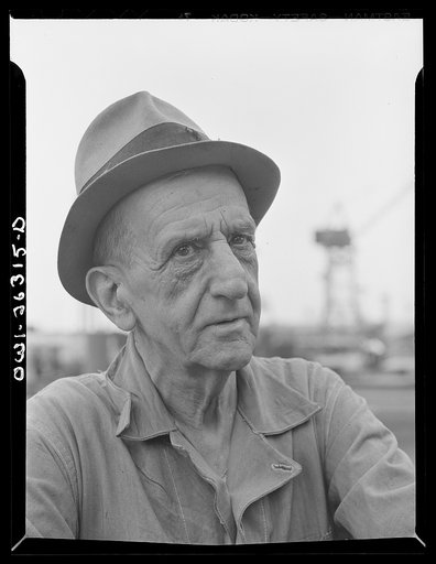 Bethlehem-Fairfield shipyards, Baltimore, Maryland. A shipyard worker