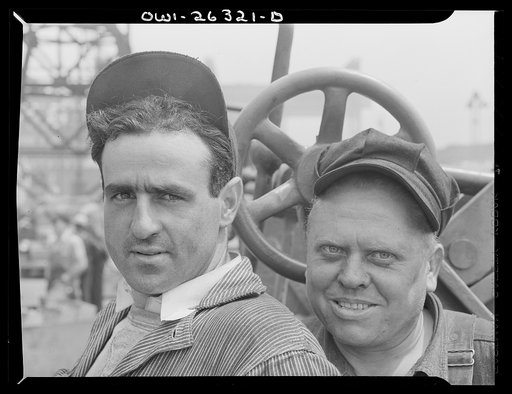 Bethlehem-Fairfield shipyards, Baltimore, Maryland. Portrait of shipyard workers