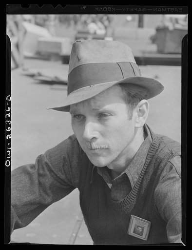 Bethlehem-Fairfield shipyards, Baltimore, Maryland. Portrait of a shipyard worker