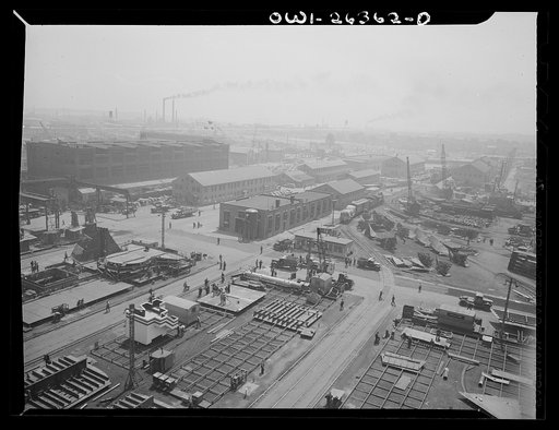 Bethlehem-Fairfield shipyards, Baltimore, Maryland. General view of the yards
