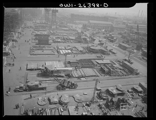 Bethlehem-Fairfield shipyards, Baltimore, Maryland. General view of shipyards