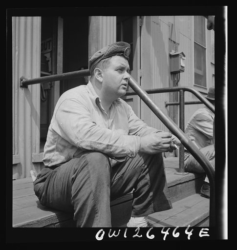 Bethlehem-Fairfield shipyards, Baltimore, Maryland. A shipyard worker