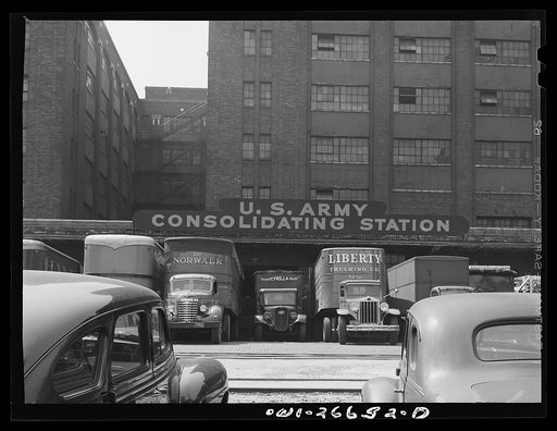 Chicago, Illinois. Freight depot of the United States Army consolidating station