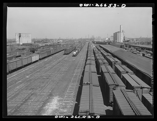 Chicago, Illinois. General view of part of the Galewood yard of the Chicago, Milwaukee, Saint Paul and Pacific Railroad