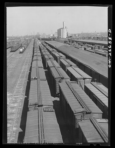Chicago, Illinois. General view of part of the Galewood yard of the Chicago, Milwaukee, Saint Paul and Pacific Railroad