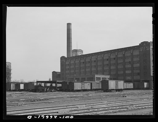 Untitled photo, possibly related to: Chicago, Illinois. General view of part of the Galewood yard of the Chicago, Milwaukee, Saint Paul and Pacific Railroad