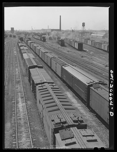 Chicago, Illinois. General view of part of the Galewood yard of the Chicago, Milwaukee, Saint Paul and Pacific Railroad