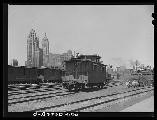 Untitled photo, possibly related to: Chicago, Illinois. General view of part of the South Water Street freight depot of the Illinois Central Railroad