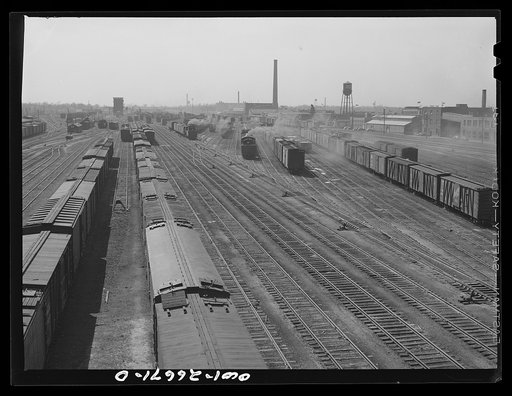 Chicago, Illinois. General view of part of the Galewood yard of the Chicago, Milwaukee, Saint Paul and Pacific