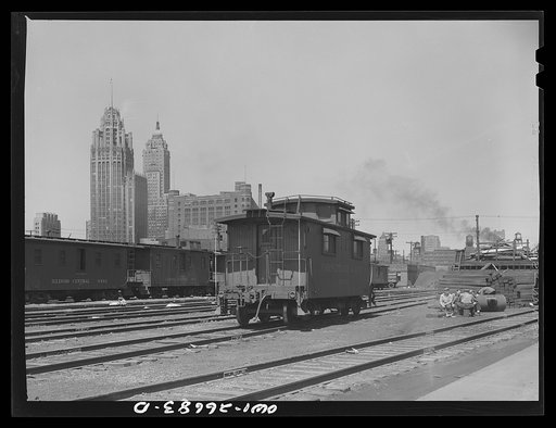 Chicago, Illinois. General view of part of the South Water Street freight depot of the Illinois Central Railroad