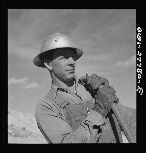 Morenci, Arizona. Bulldozer operator at one of the open-pit copper mines of the Phelps Dodge mining corporation