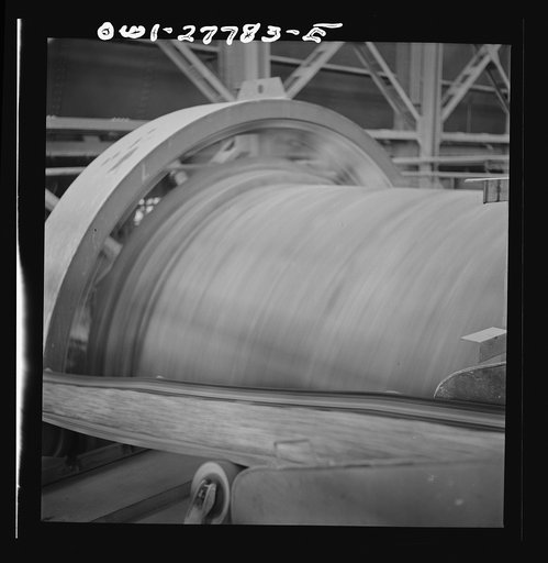 Untitled photo, possilbly related to: Morenci, Arizona. Ball mills in the concentrator plant of the Phelps Dodge mining corporation which grinds copper ore to small sizes