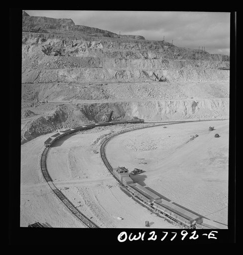 Morenci, Arizona. Galleries in an open-pit cooper mine of the Phelps Dodge corporation showing strip mining