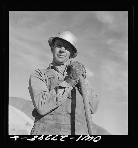 Morenci, Arizona. Bulldozer operator at an open-pit copper mine of the Phelps Dodge mining corporation