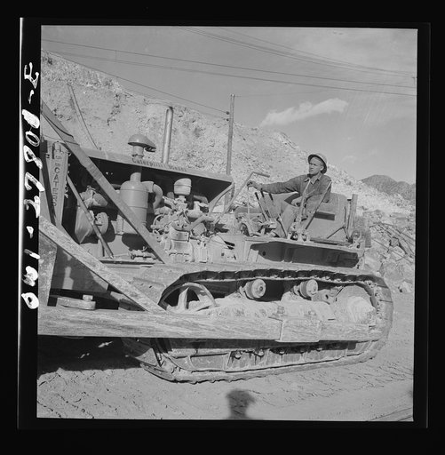 Morenci, Arizona. Bulldozer in operation at an open-pit copper mine of the Phelps Dodge mining corporation