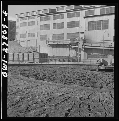 Untitled photo, possibly related to: Morenci, Arizona. Copper concentrating plant of the Phelps Dodge mining corporation where copper ore is processed