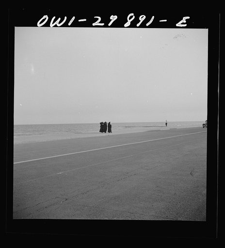 Galveston, Texas. Three nuns walking along the seawall