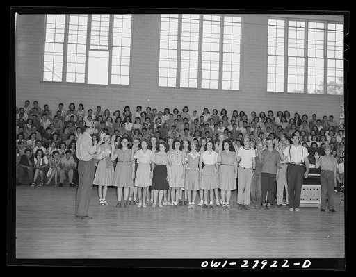 Orange, Texas. Swearing in members of the high school Victory Corps