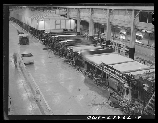 Houston, Texas. Paper machine at the Champion paper company