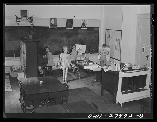 Orange, Texas. In the extended school day program in the public schools, some children of families where both parents are employed, come to school as early as 6 a.m. to enable the parents to get to work. They go back to bed on cots in the school corridor. They they get up and go through the regular 