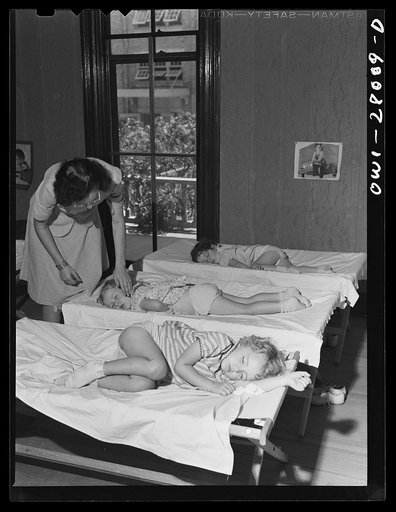 Untitled photo, possibly related to: Orange, Texas. Nursery school children taking a mid-afternon nap