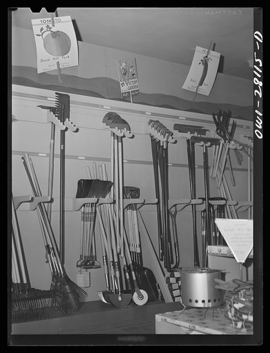 Washington, D.C. Victory gardening in the Northwest section. Equipment for the victory garden