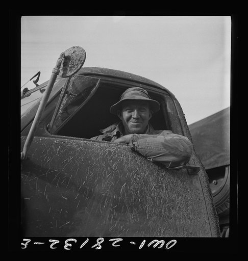 Private Charles Nasholts, of Auburn, New York. A mechanic in civilian life, he is serving as a truck driver with the United States Army overseas