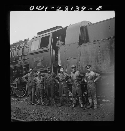 American and British railroad crews who are taking supplies for Russia. Somewhere in Iran