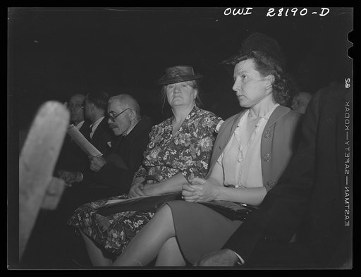 Buffalo, New York. Naturalized citizens attending an "I am an American" day rally at the Memorial Auditorium