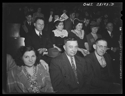 Buffalo, New York. Naturalized citizens attending an "I am an American" day rally at the Memorial Auditorium