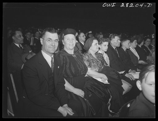 Buffalo, New York. Naturalized citizens attending an "I am an American" day rally at the Memorial auditorium