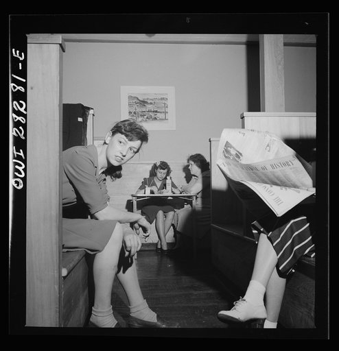 Arlington, Virginia. The main lounge at the Idaho Hall, Arlington Farms, a residence for women who work in the United States government for the duration of the war