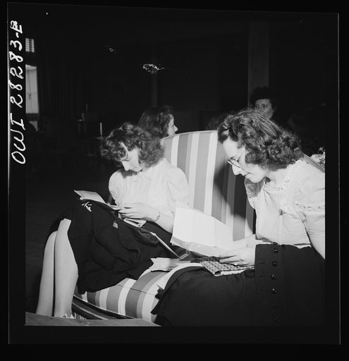 Untitled photo, possibly related to: Arlington, Virginia. The main lounge in the Idaho Hall, Arlington Farms, a residence for women who work in the United States government for the duration of the war