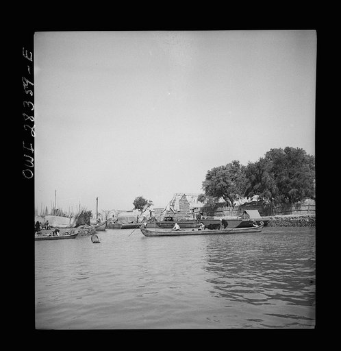 Higgins speedboats made in New Orleans in a port in the Middle East